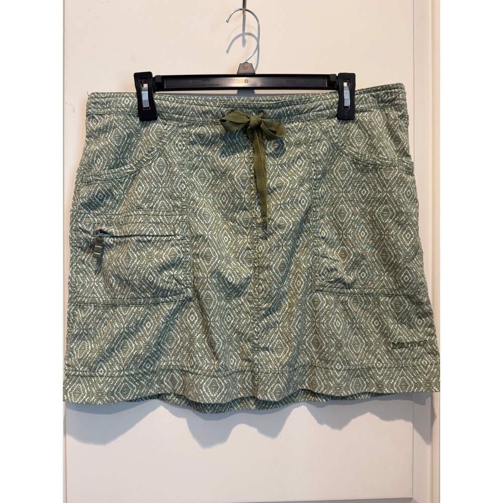 Marmot Women's Size 10 ELDA Skirt Green Drawstring Pockets Active